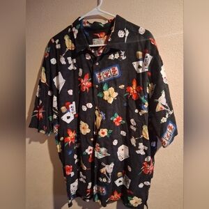 Weekender Traveler Vintage Button Down Short Sleeve Hawiian Casino 2X